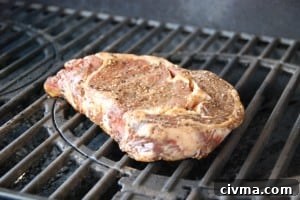 steak on grill.
