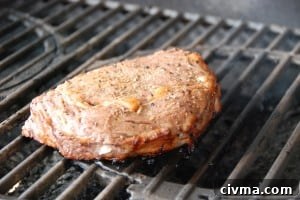 steak on grill.