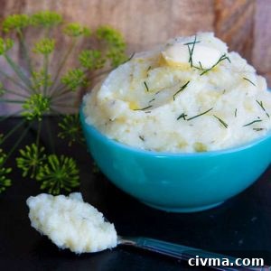 Garlic and dill mashed Instant Pot cauliflower