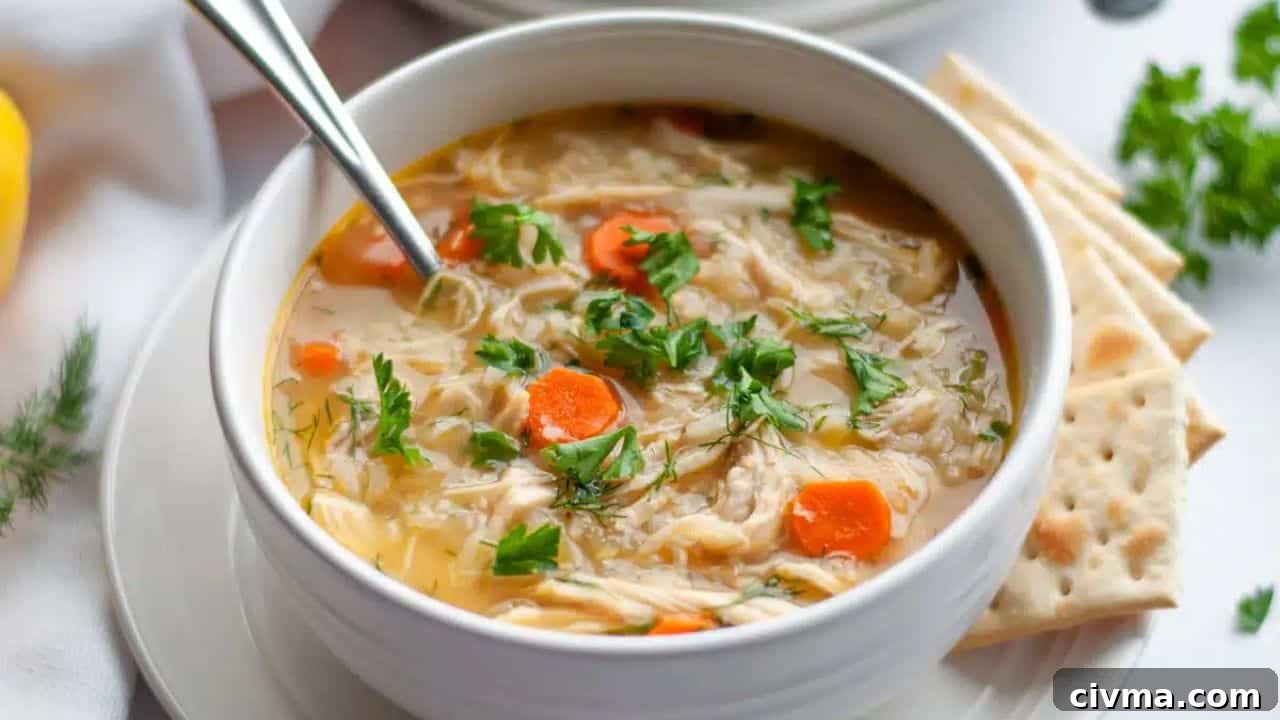 Lemon Chicken and Rice Soup