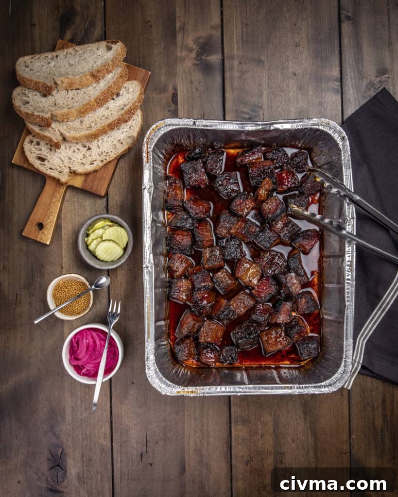 Close up of burnt ends