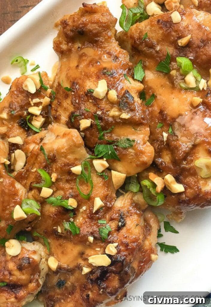 Thai Peanut Chicken in Instant Pot