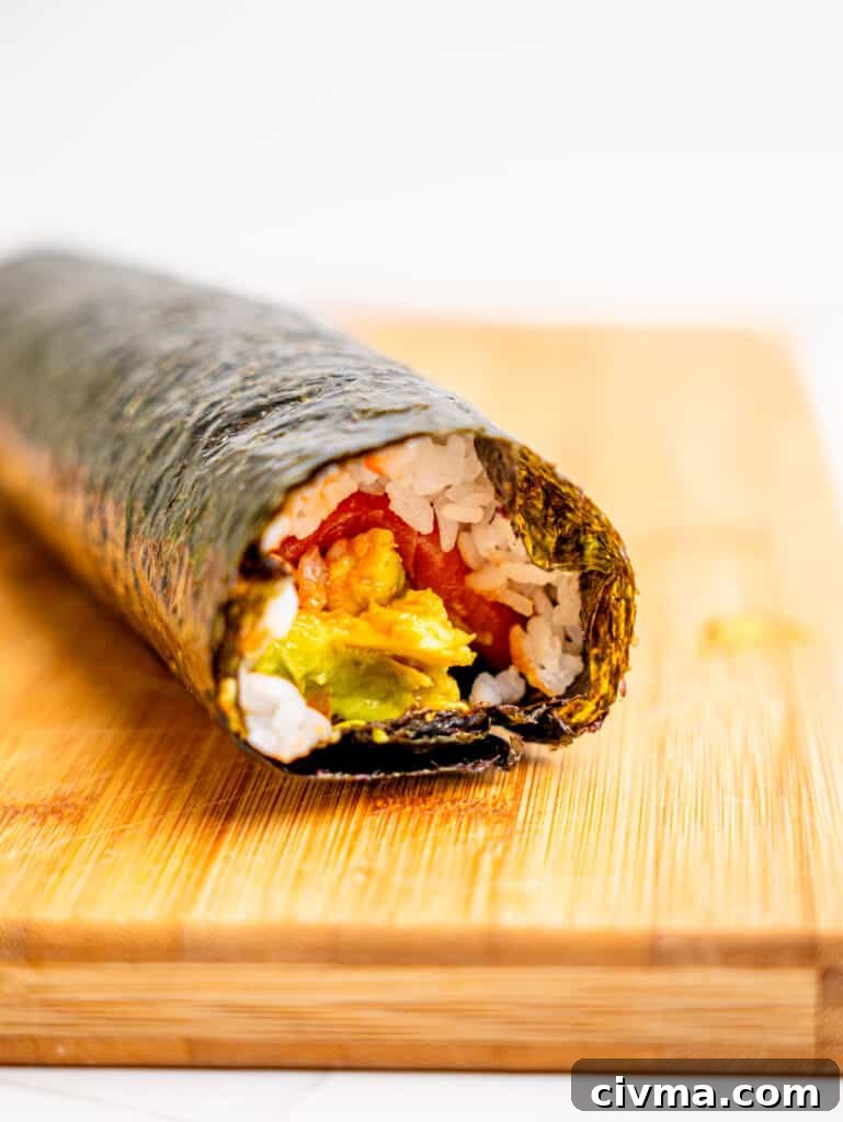 Rolled sushi burrito.