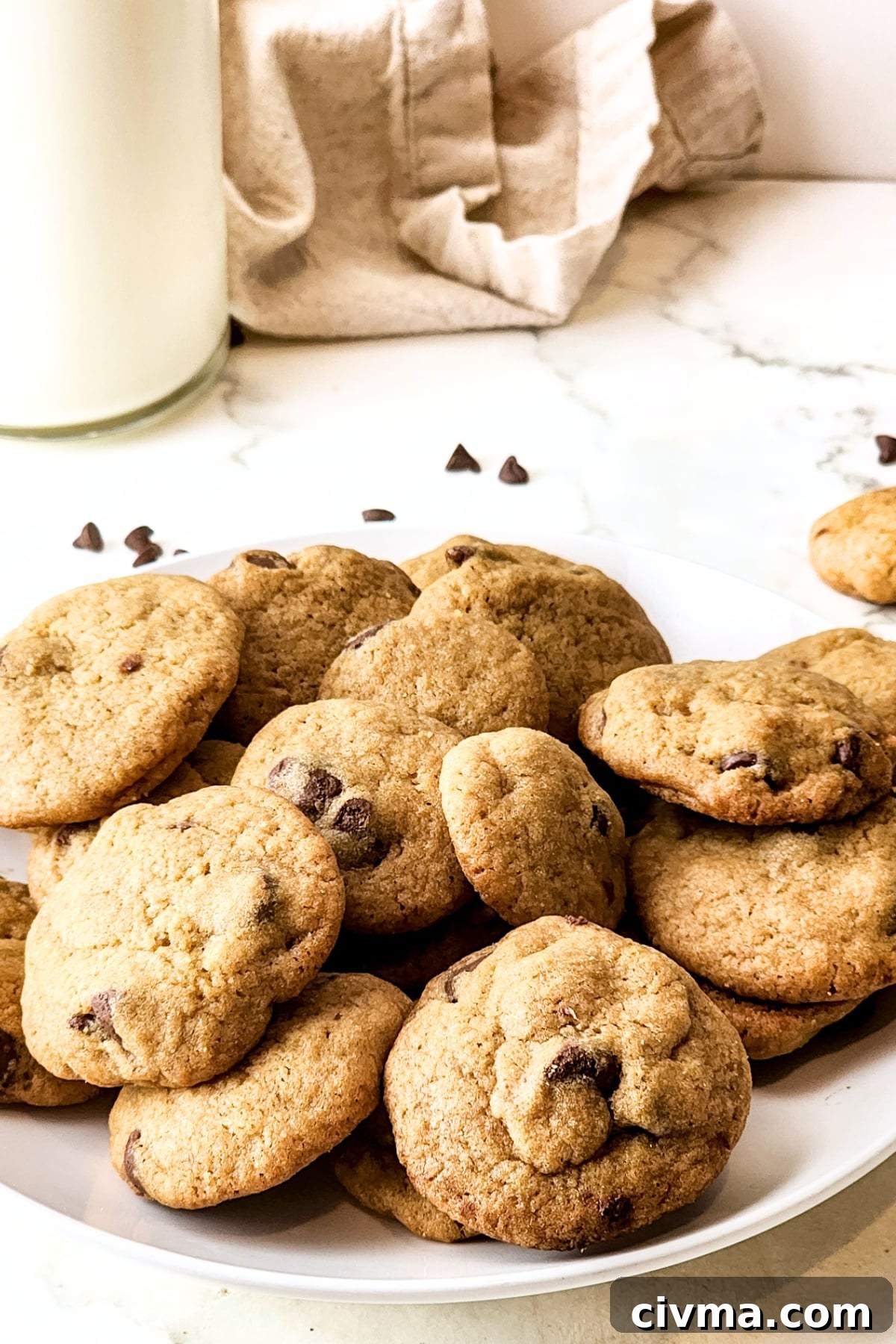A plate of dairy gluten-free chocolate chip cookies