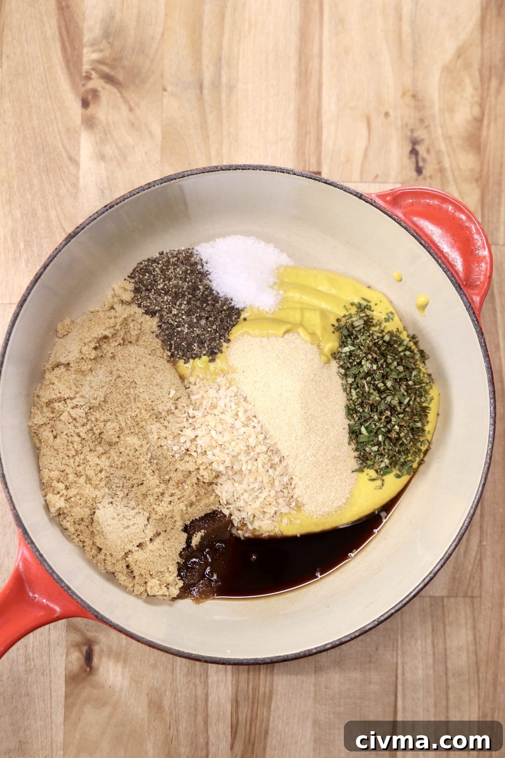 how to make rosemary mustard sauce saucepan with rosemary mustard ingredients ready to cook