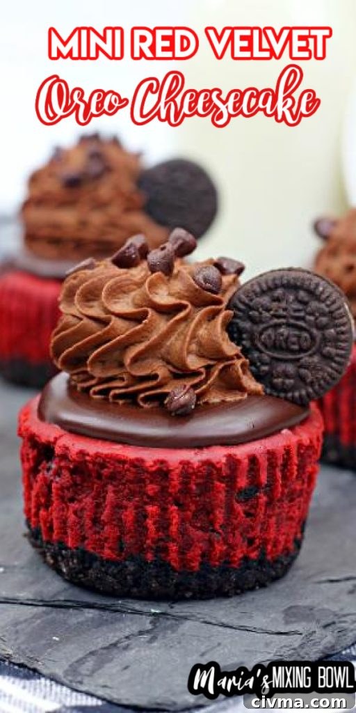 mini red velvet Oreo cheesecake collage