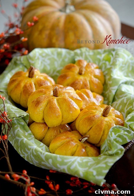 Pumpkin Dinner Rolls – soft and fluffy fall bread from Beyond Kimchee