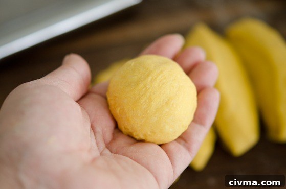 Round each dough piece into a ball shape.