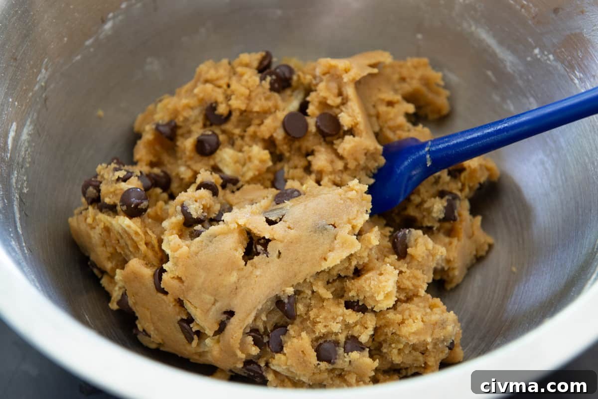 Potato Chip Cookie Dough In Mixing Bowl