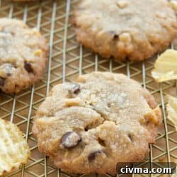 Potato Chip Cookies On a Wire Rack