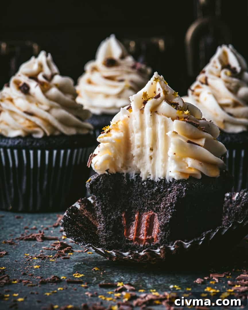 Whiskey Maple Buttercream Chocolate Ganache Cupcakes