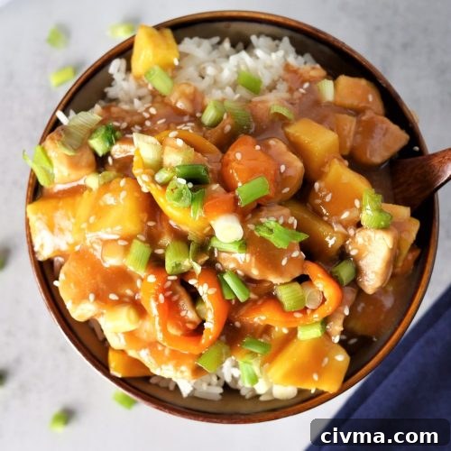 Slow cooker sweet and sour chicken with pineapple