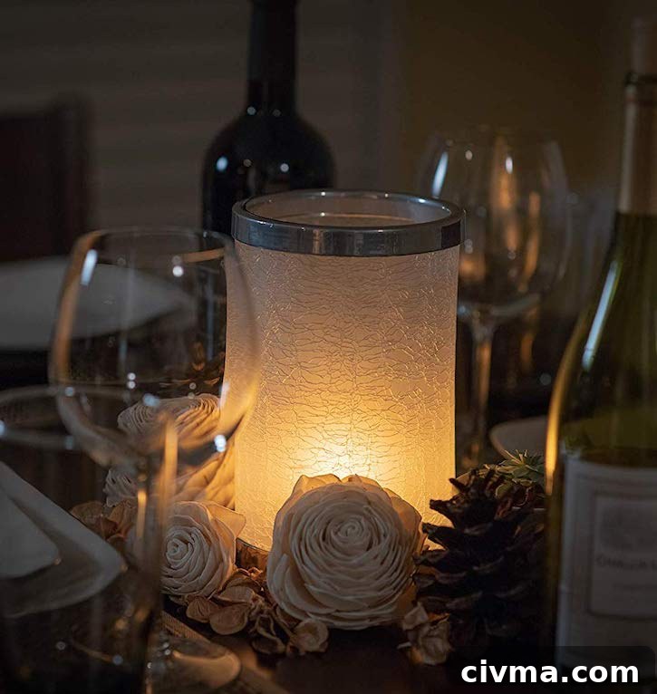 LED flame light with cracked glass lamp, timer and remote