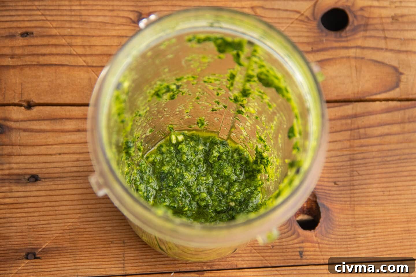This is a picture of blended pesto.