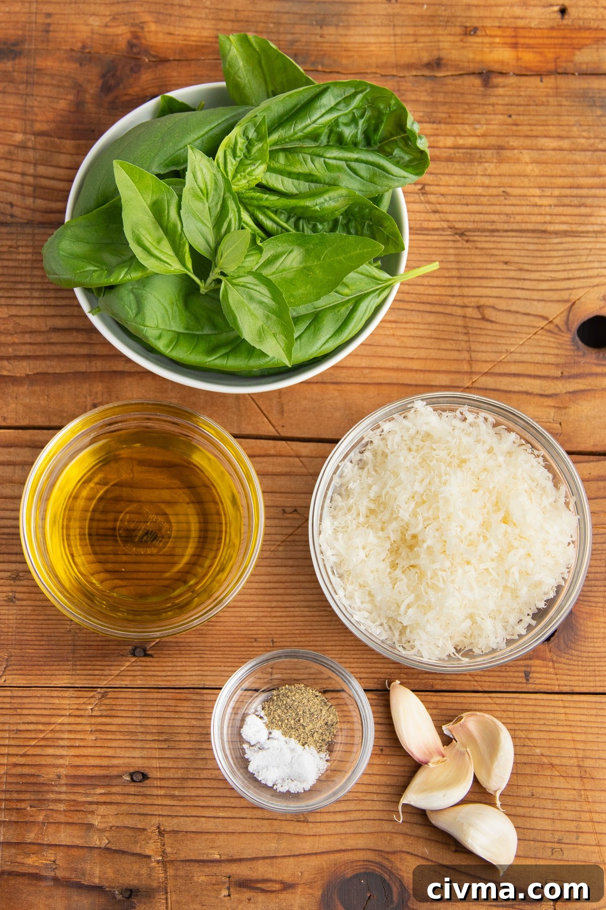 This is a picture of ingredients used in the pesto. 