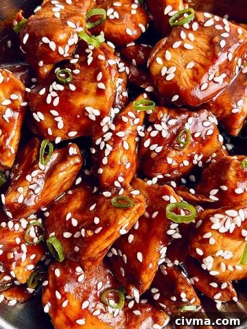 sous vide sesame chicken plating