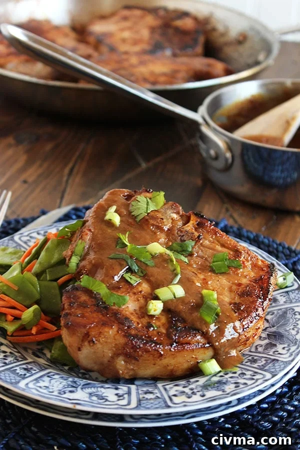 Asian Pan Roasted Pork Chops with Soy Ginger Glaze 3 Asian-Style Pan-Roasted Pork Loin Chops | The Suburban Soapbox #asianrecipe #porkchops
