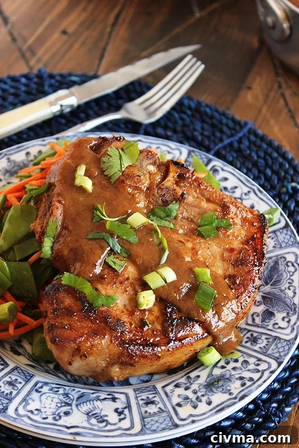 Asian Pan Roasted Pork Chops with Soy Ginger Glaze 4 Asian-Style Pan-Roasted Pork Loin Chops | The Suburban Soapbox #asianrecipe #porkchops