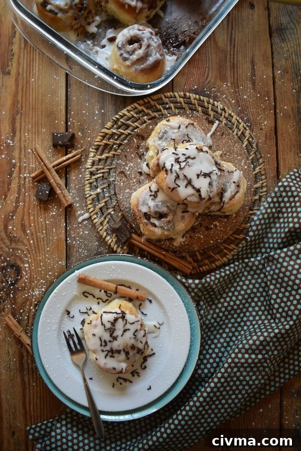 chocolate cinnamon rolls image