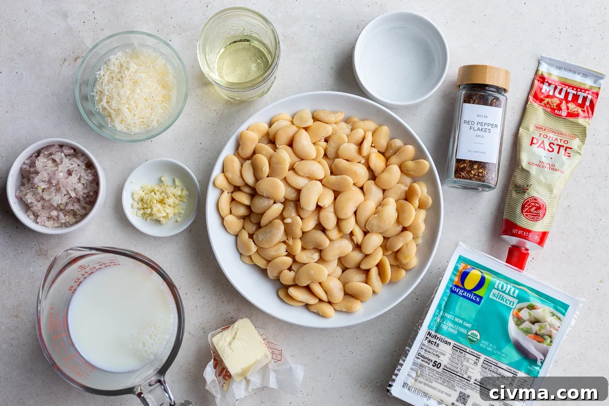 ingredients needed to make vodka sauce butter beans