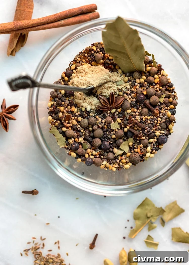 overhead shot of Homemade Pickling Spice Blend