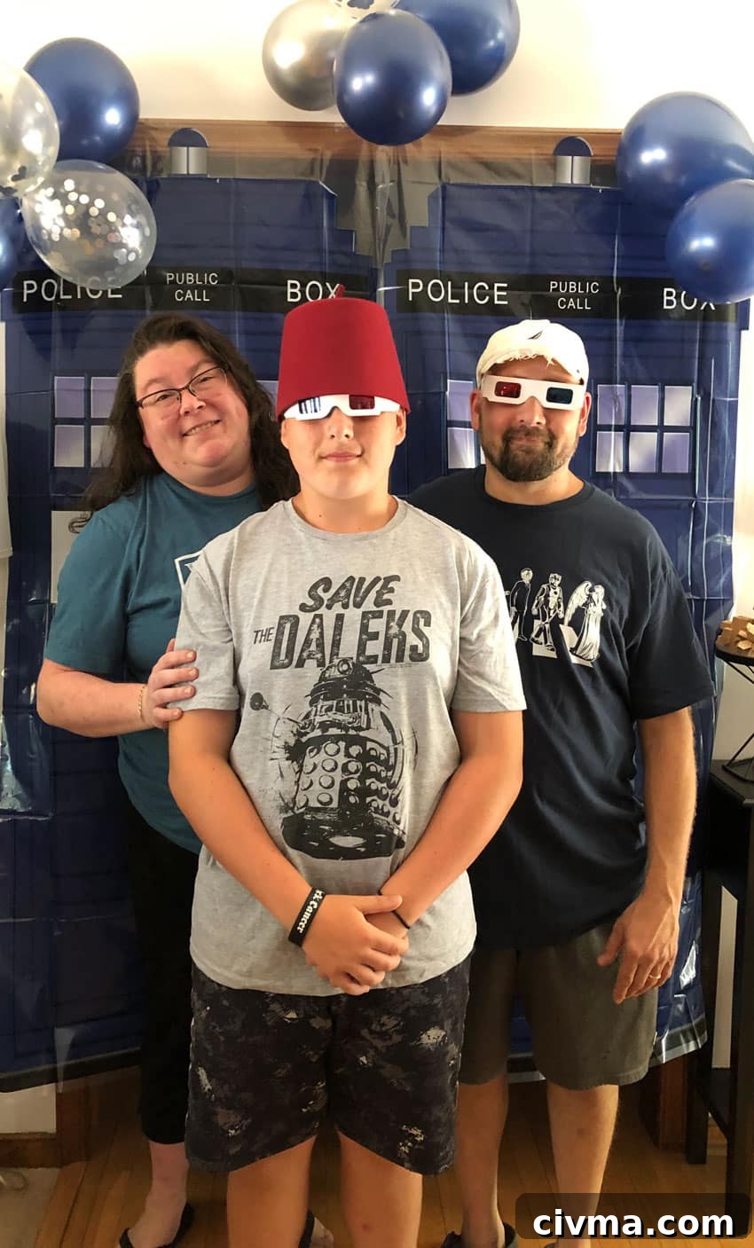 three people in doctor who themed tshirts
