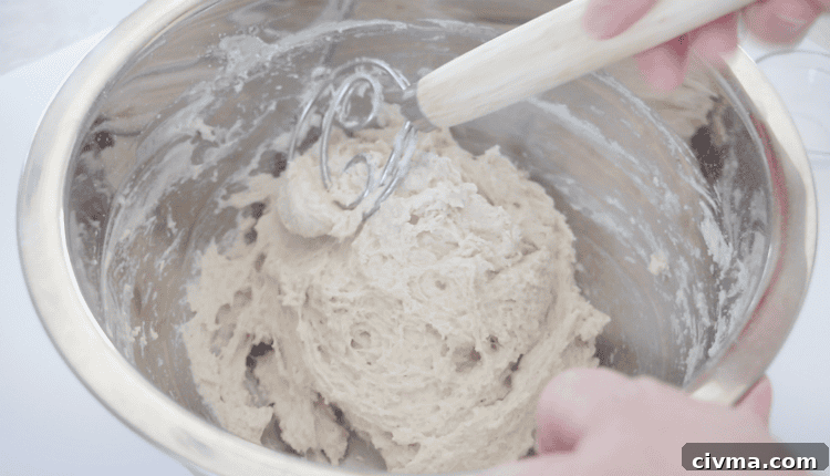 No Knead Crusty Bread Recipe with Video 5 no knead dough in metal bowl