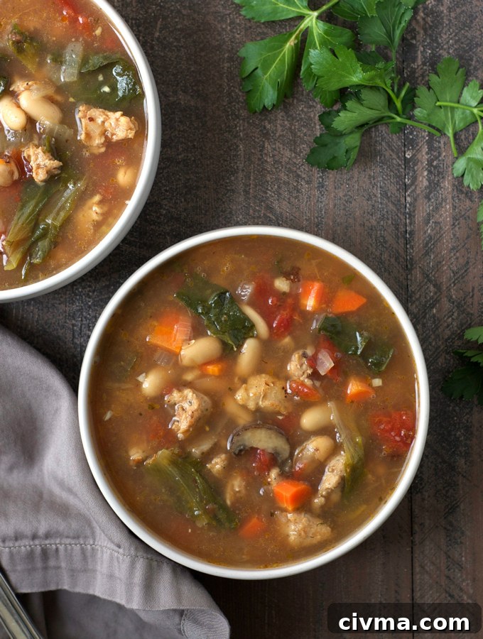 Chicken Sausage Escarole and White Bean Soup