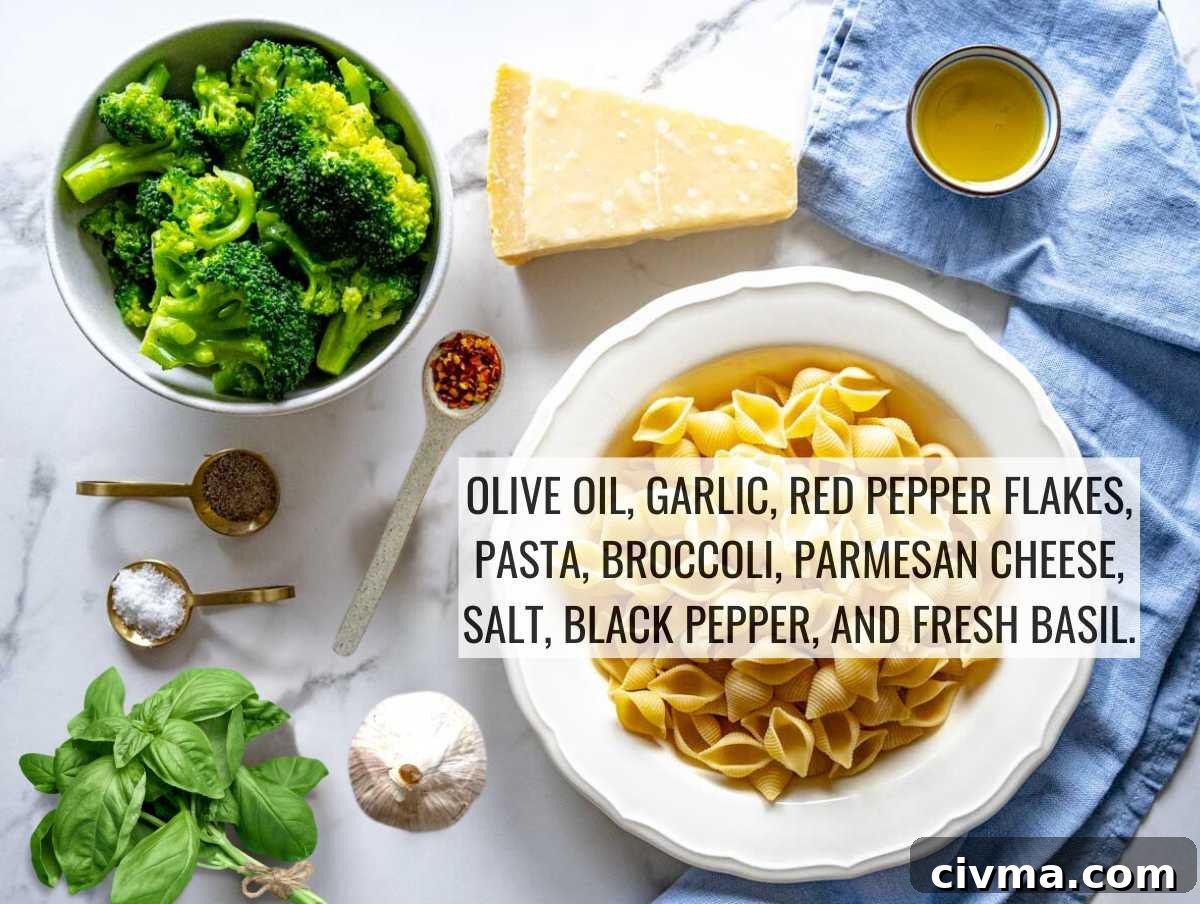 ingredients for broccoli pasta