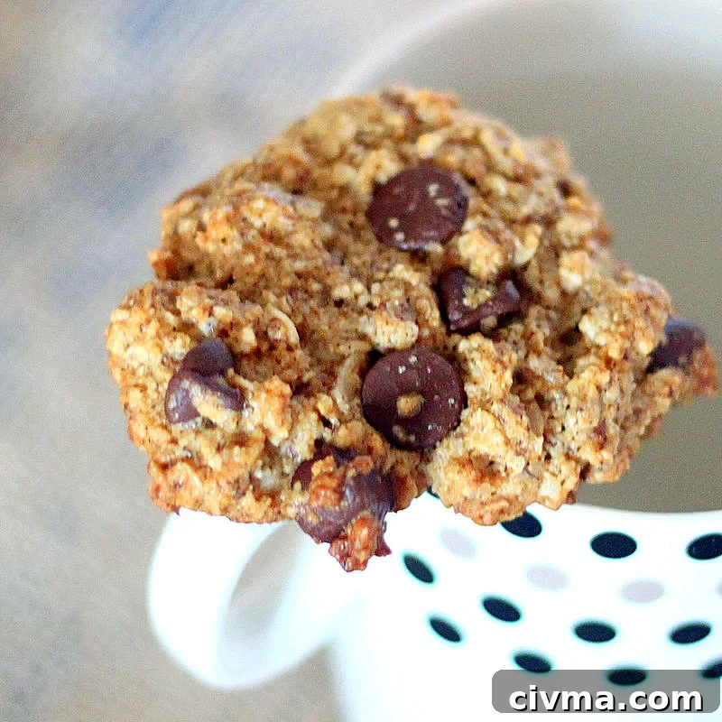 Oatmeal chocolate chip gluten free cookies with a secret ingredient. Vegan recipe. #glutenfree #veganricha #vegan