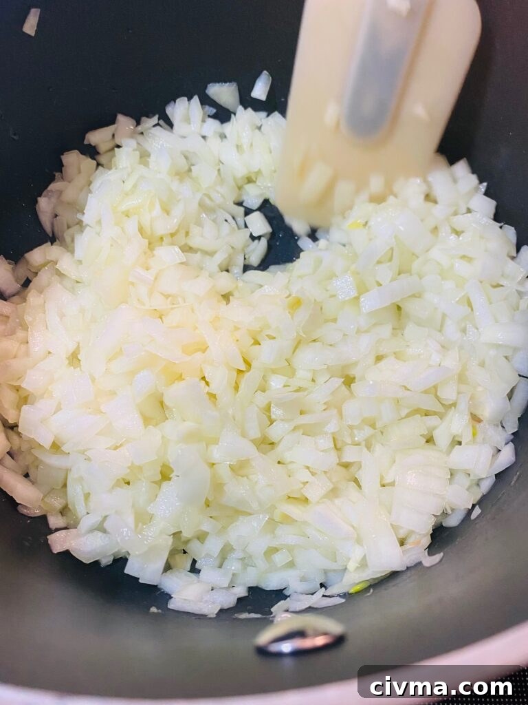 onions in a large pot