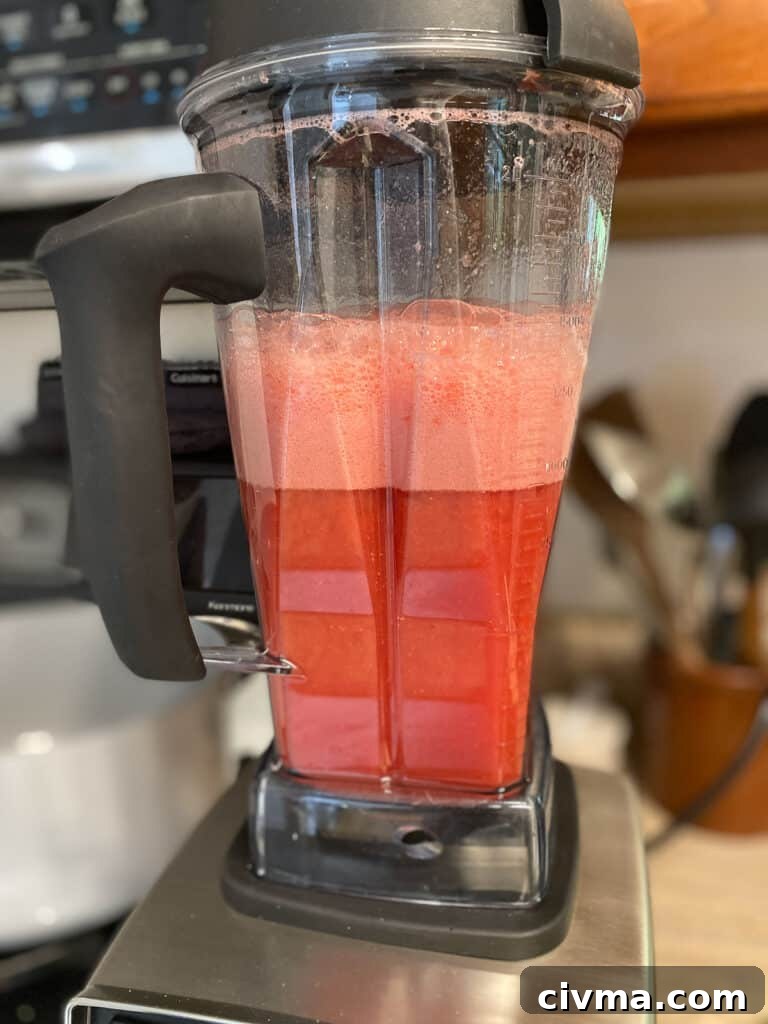 Homemade Watermelon Popsicles Recipe 4 post mixing of watermelon mixture in blender