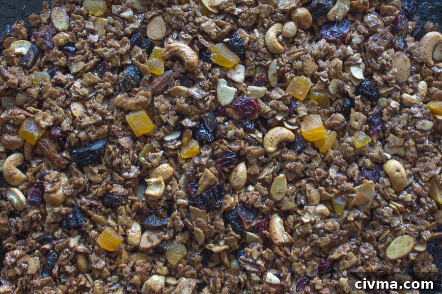 After a second bake, your matzo granola is ready