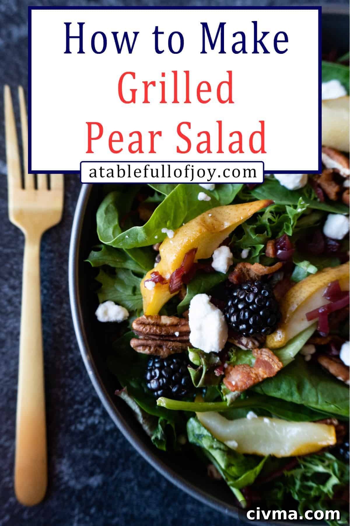 Pinterest pin for Grilled Pear Salad