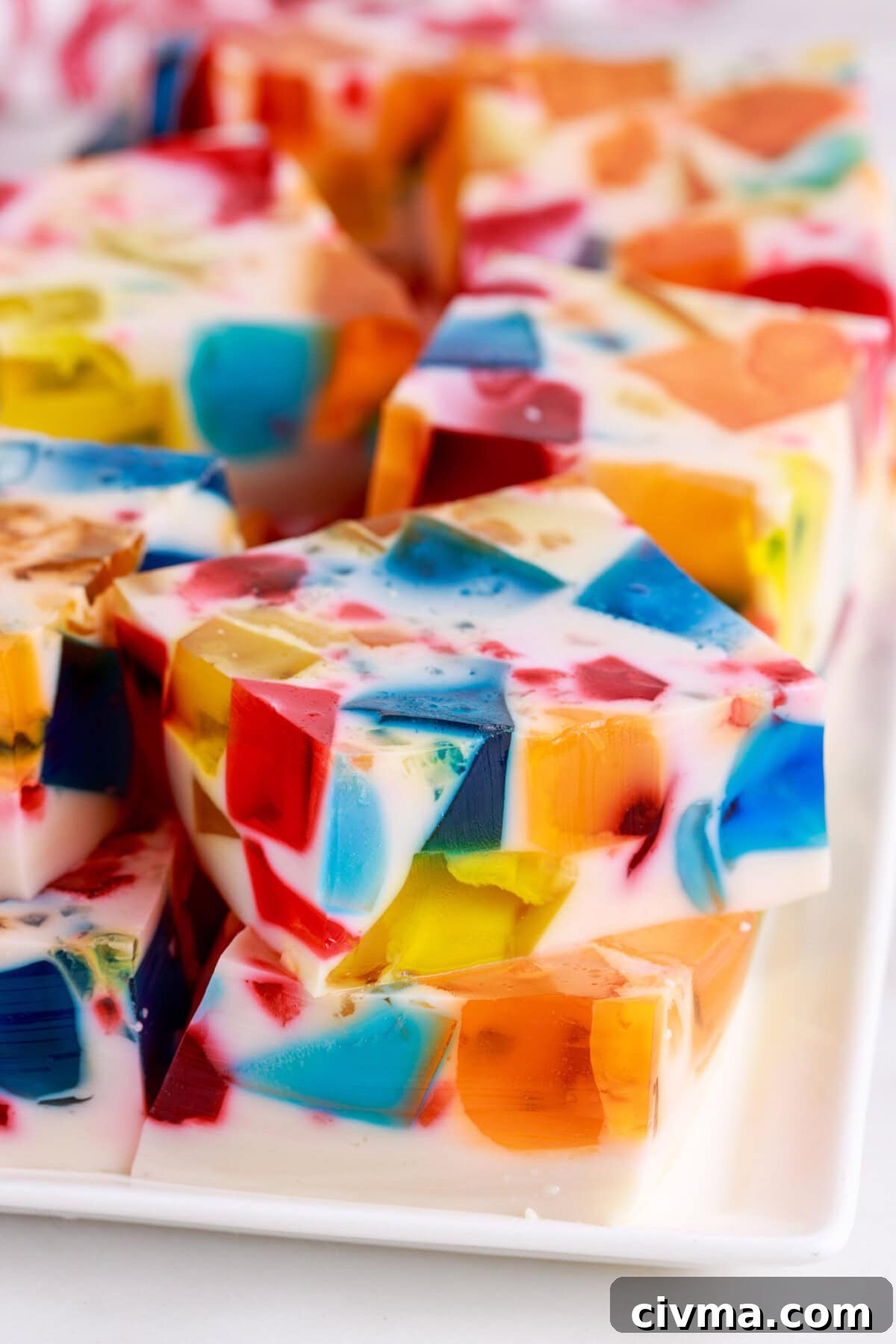 broken glass jello on a platter