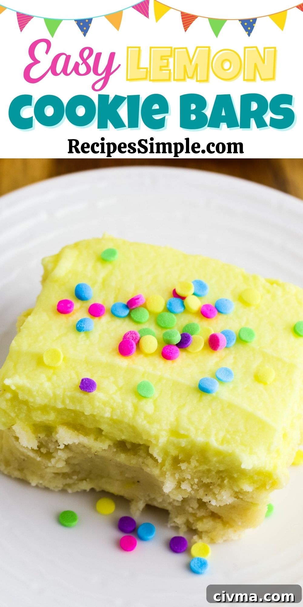 Lemon Cookie Bars with Zesty Lemon Buttercream 7 Lemon Cookie Bars Pinterest Pin