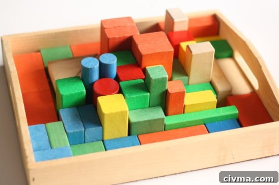 building block challenge - blocks in a tray