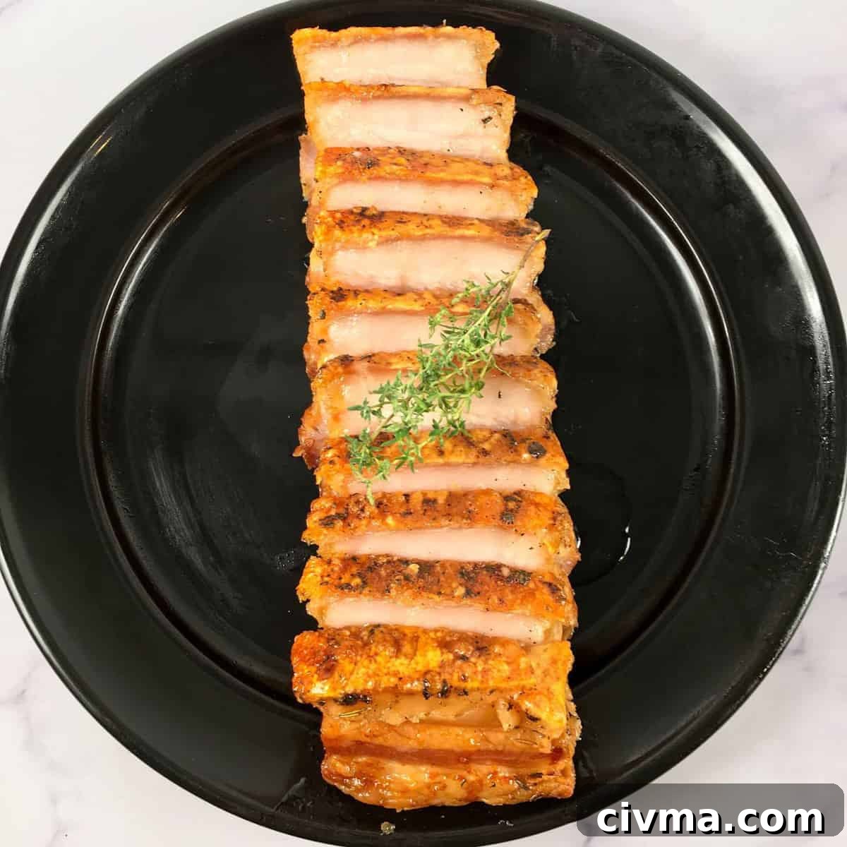 air fried pork belly slices