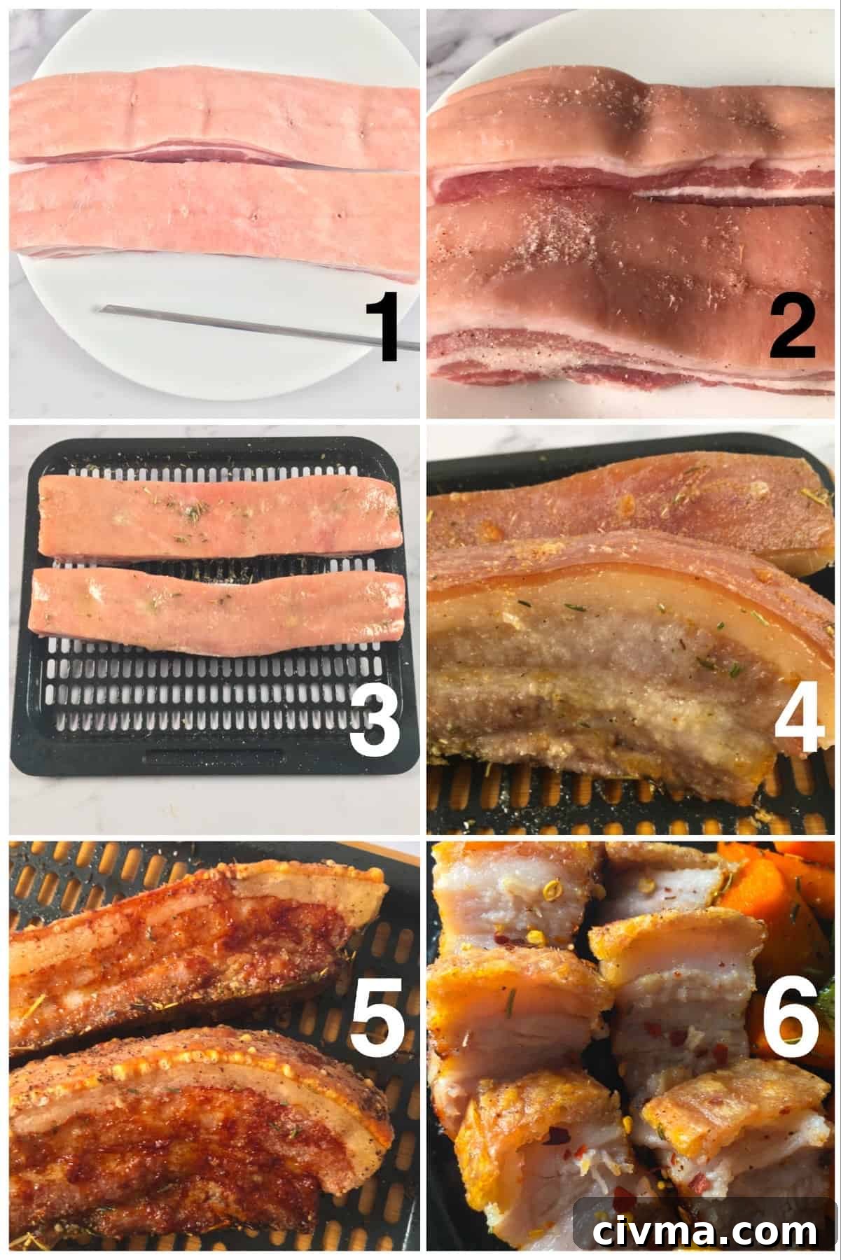 pork belly air fryer process