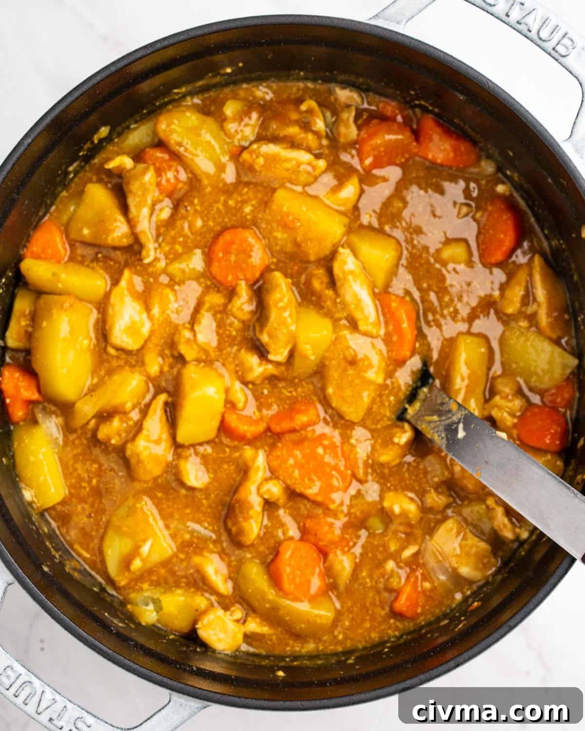 Japanese Curry in pot.