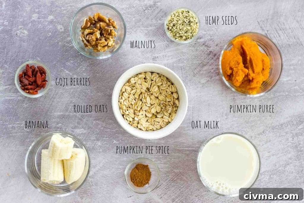 Pumpkin Overnight Oats ingredients