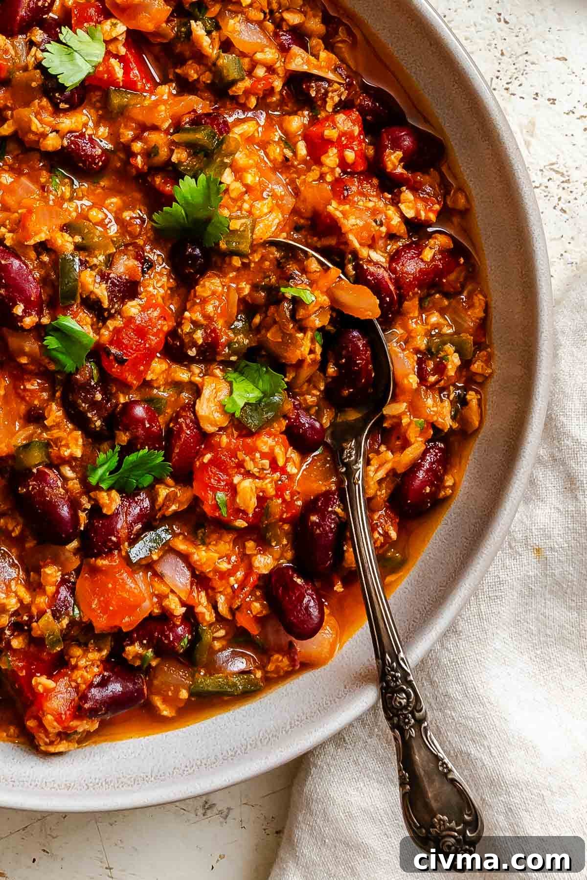 Completed Chipotle Chili Recipe in a bowl.