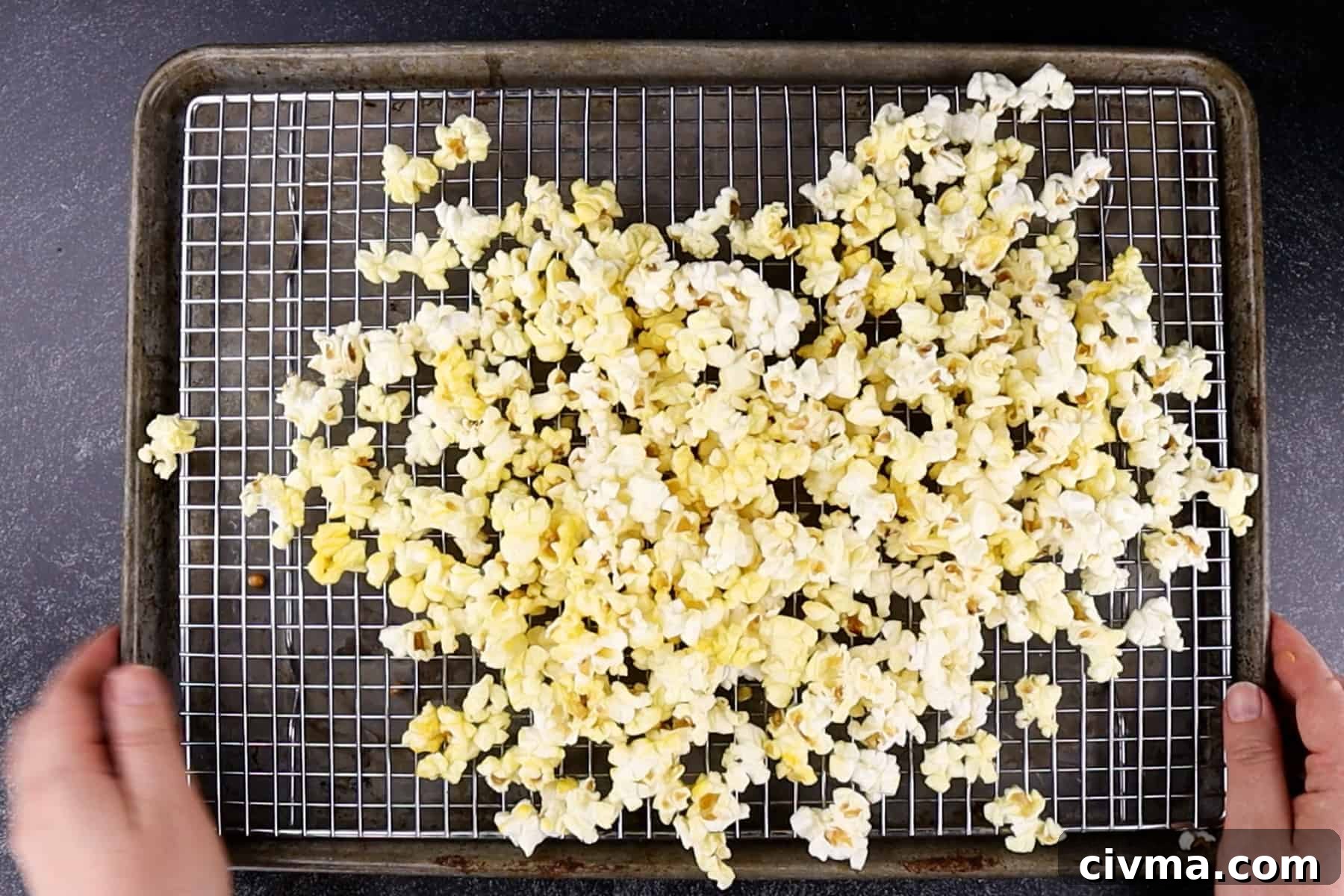 Homemade Caramel Popcorn Recipe 16 popcorn on cooling rack