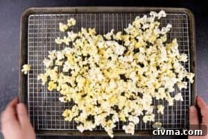 Homemade Caramel Popcorn Recipe 20 popcorn on cooling rack