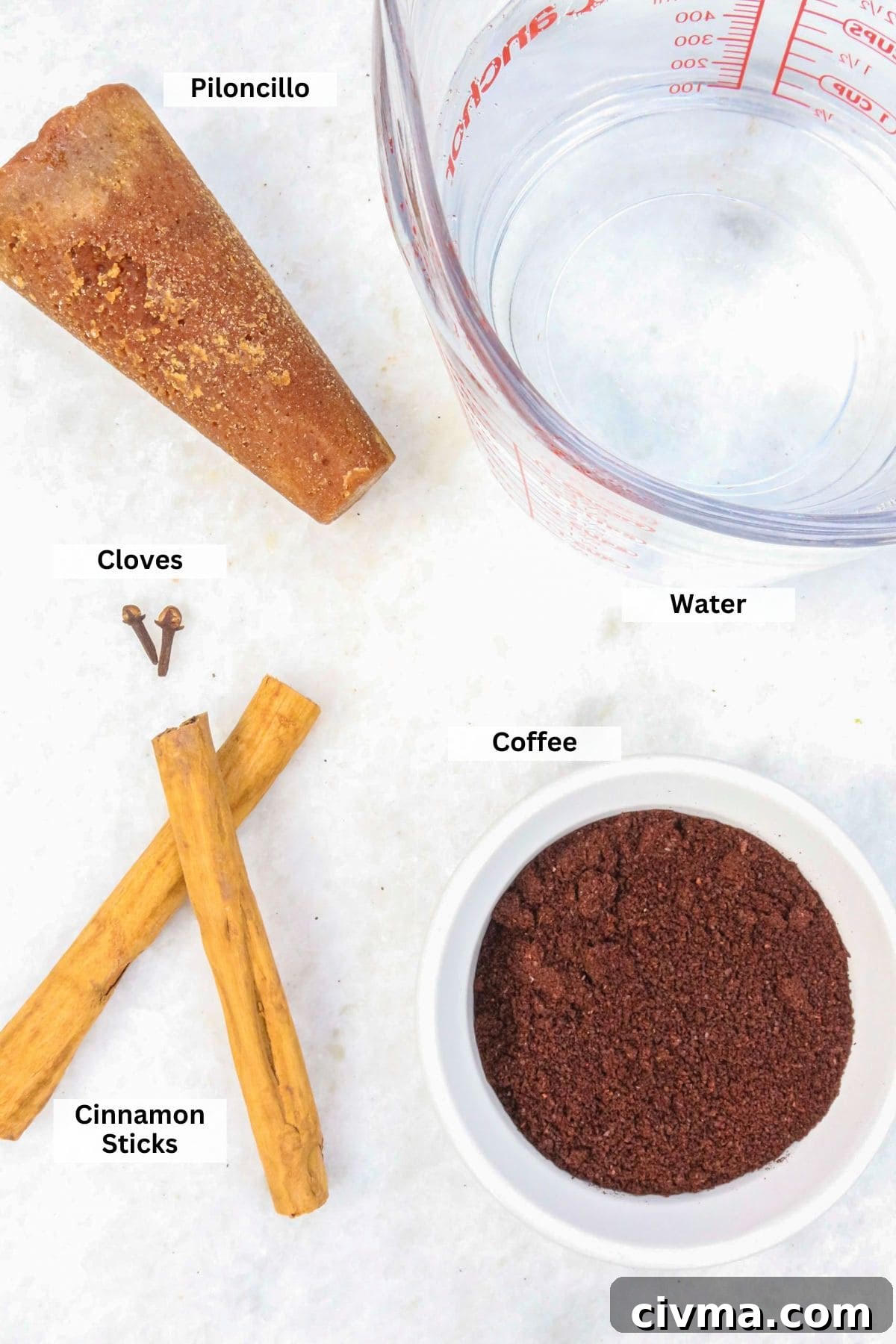 Authentic Mexican Café de Olla Recipe 3 Ingredients for Cafe de Olla Recipe: piloncillo, water, coffee, cloves, cinnamon sticks
