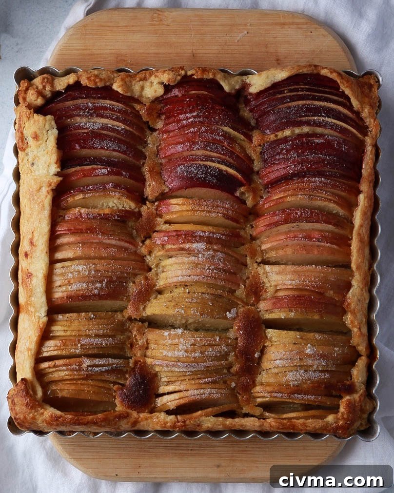 Rustic Apple Ombre Tart with Honey Frangipane