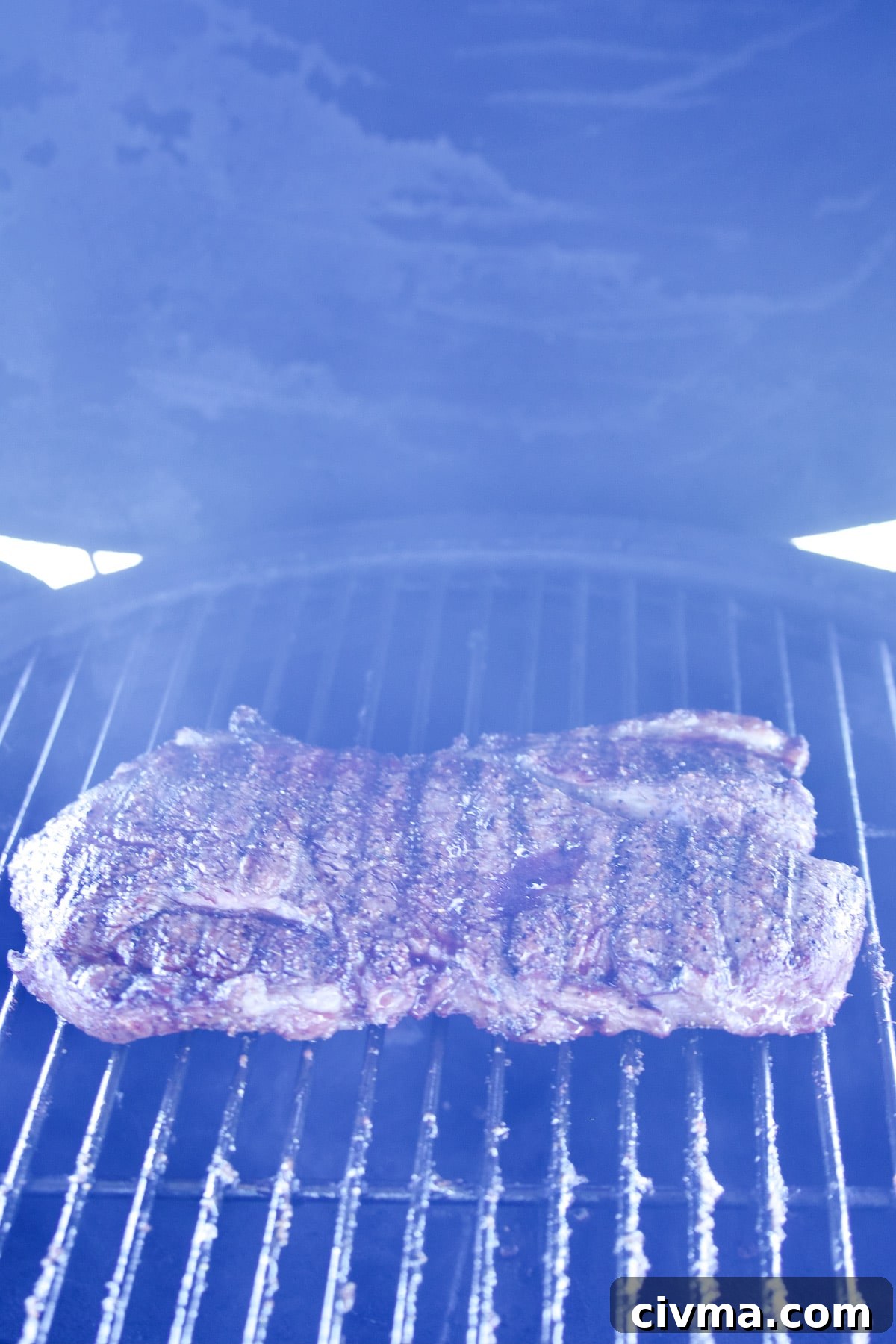 Grilled steak for cheesesteak sliders. Grilling sirloin steak.