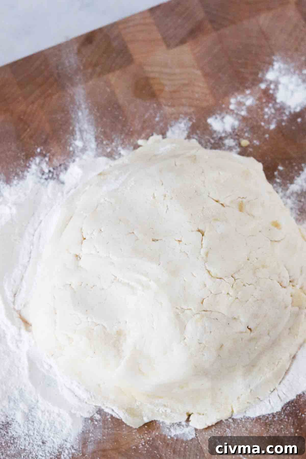 Gluten free crust rolled into a ball. 