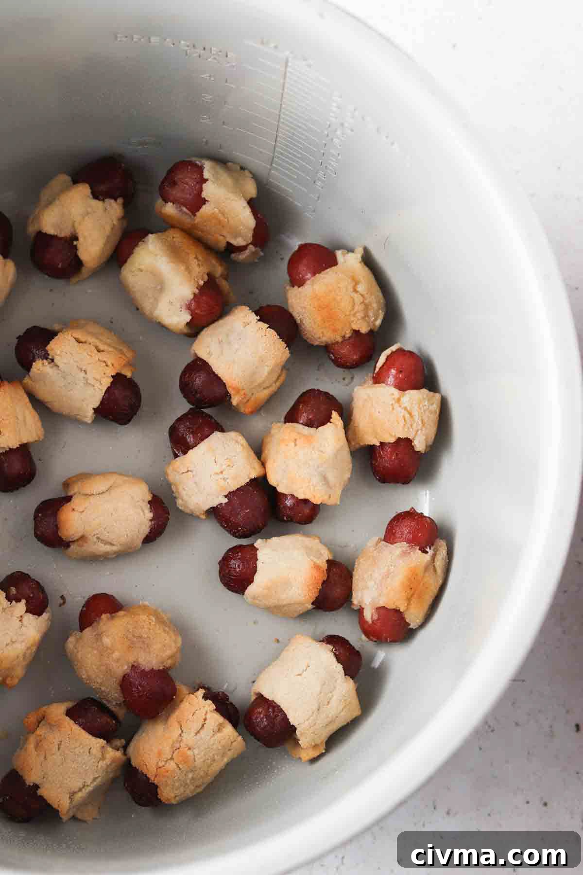Baked pigs in a blanket.