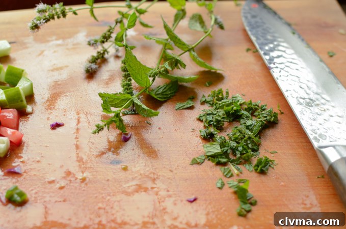 Chopped fresh herbs.